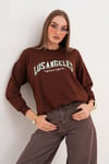 Kadın Baskılı Üç İplik Sweatshirt 255320 -