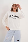 Kadın Baskılı Üç İplik Sweatshirt 255324 -