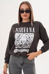 Kadın Baskılı Üç İplik Sweatshirt 255325 -