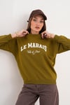 Kadın Baskılı Üç İplik Sweatshirt 255324 -