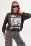 Kadın Baskılı Üç İplik Sweatshirt 255325 -