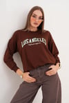 Kadın Baskılı Üç İplik Sweatshirt 255320 -