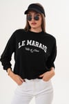 Kadın Baskılı Üç İplik Sweatshirt 255324 -