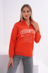 Kadın Baskılı Yaka Yarım Fermuarlı Cep Detaylı Üç İplik Sweatshirt 245274 -