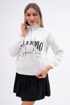 Kadın Baskılı Yaka Yarım Fermuarlı Cep Detaylı Üç İplik Sweatshirt 245129 -