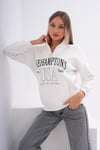 Kadın Baskılı Yaka Yarım Fermuarlı Cep Detaylı Üç İplik Sweatshirt 245274 -