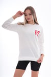 Kadın Baskılı Yan Yırtmaç Detaylı Bisiklet Yaka İki İplik Sweatshirt 245250 -