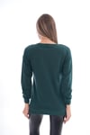 Kadın Baskılı Yan Yırtmaç Detaylı Bisiklet Yaka İki İplik Sweatshirt 245250 -