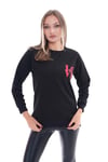 Kadın Baskılı Yan Yırtmaç Detaylı Bisiklet Yaka İki İplik Sweatshirt 245250 -