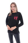 Kadın Baskılı Yan Yırtmaç Detaylı Bisiklet Yaka İki İplik Sweatshirt 245250 -