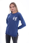 Kadın Baskılı Yan Yırtmaç Detaylı Bisiklet Yaka İki İplik Sweatshirt 245250 -
