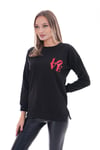 Kadın Baskılı Yan Yırtmaç Detaylı Bisiklet Yaka İki İplik Sweatshirt 245250 -
