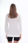 Kadın Baskılı Yan Yırtmaç Detaylı Bisiklet Yaka İki İplik Sweatshirt 245250 -