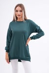 Kadın Bisiklet Yaka Arkası Uzun İki İplik Tunik Sweatshirt 245116 -