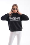Kadın Bisiklet Yaka Baskı Detaylı Üç İplik Sweatshirt 245242 -