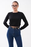 Kadın Bisiklet Yaka Kısa Sweatshirt 265165 -