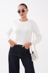 Kadın Bisiklet Yaka Kısa Sweatshirt 265165 -