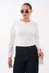 Kadın Bisiklet Yaka Kısa Sweatshirt 265165 -
