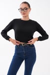 Kadın Bisiklet Yaka Kısa Sweatshirt 265165 -