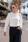 Kadın Bisiklet Yaka Kısa Sweatshirt 265165 -