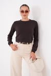 Kadın Bisiklet Yaka Kısa Sweatshirt 265165 -