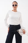 Kadın Bisiklet Yaka Kısa Sweatshirt 265165 -