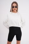 Kadın Bisiklet Yaka Kısa Üç İplik Sweatshirt 245117 -