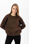 Kadın Bisiklet Yaka Oversize Sweatshirt
