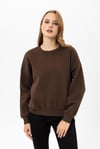 Kadın Bisiklet Yaka Oversize Sweatshirt
