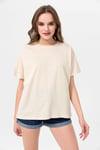 Kadın Bisiklet Yaka Oversize T-Shirt 240161 -