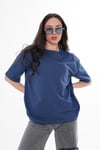 Kadın Bisiklet Yaka Oversize T-Shirt 250019 -