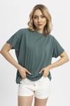 Kadın Bisiklet Yaka Oversize T-Shirt 240161 -