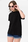 Kadın Bisiklet Yaka Oversize T-Shirt 240161 -