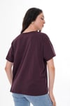 Kadın Bisiklet Yaka Oversize T-Shirt 250019 -