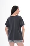 Kadın Bisiklet Yaka Oversize T-Shirt 250019 -