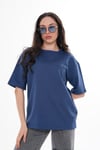Kadın Bisiklet Yaka Oversize T-Shirt 250019 -