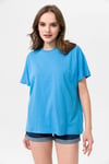Kadın Bisiklet Yaka Oversize T-Shirt 240161 -