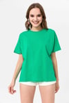 Kadın Bisiklet Yaka Oversize T-Shirt 240161 -