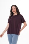 Kadın Bisiklet Yaka Oversize T-Shirt 250019 -