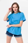 Kadın Bisiklet Yaka Oversize T-Shirt 240161 -