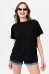 Kadın Bisiklet Yaka Oversize T-Shirt 240161 -
