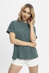 Kadın Bisiklet Yaka Oversize T-Shirt 240161 -