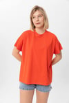 Kadın Bisiklet Yaka Oversize T-Shirt 240161 -