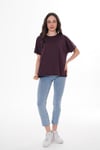 Kadın Bisiklet Yaka Oversize T-Shirt 250019 -