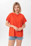 Kadın Bisiklet Yaka Oversize T-Shirt 240161 -