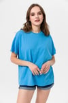 Kadın Bisiklet Yaka Oversize T-Shirt 240161 -