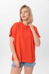 Kadın Bisiklet Yaka Oversize T-Shirt 240161 -