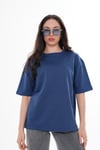 Kadın Bisiklet Yaka Oversize T-Shirt 250019 -