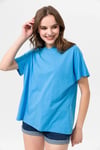 Kadın Bisiklet Yaka Oversize T-Shirt 240161 -