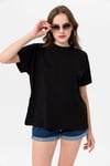 Kadın Bisiklet Yaka Oversize T-Shirt 240161 -
